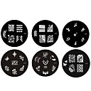 6pcs Metal Nail Art Stamp Stamping Image Template Plate M Series