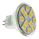 MR11 1.5W 12x5050SMD 140-160LM 2700-3000K Warm White Light LED Spot Bulb (12V)