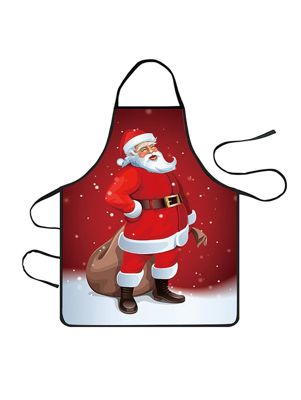 Christmas Santa Claus Snowfield Print Cooking Apron