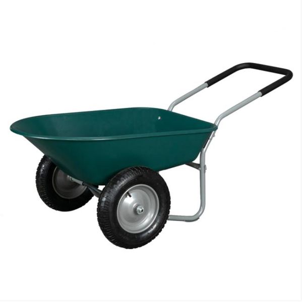 Garden Supplies 146*62*65cm Iron Wood Double Wheel Cart Patio, Lawn & Garden