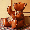 Fantastic Brown PU Leather Plush Bear Puppet Toy