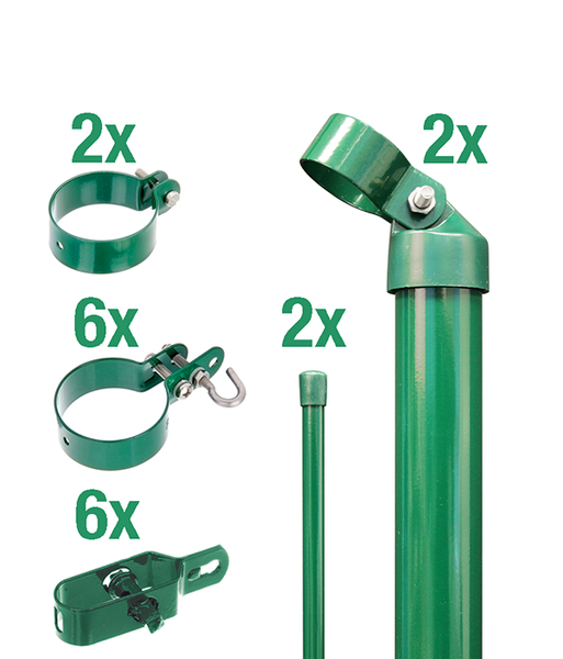 Zaunanschluss-Set, 2 seitige Verbindung grün - Zaunanschluss-Set, 2 seitige Verbindung grün