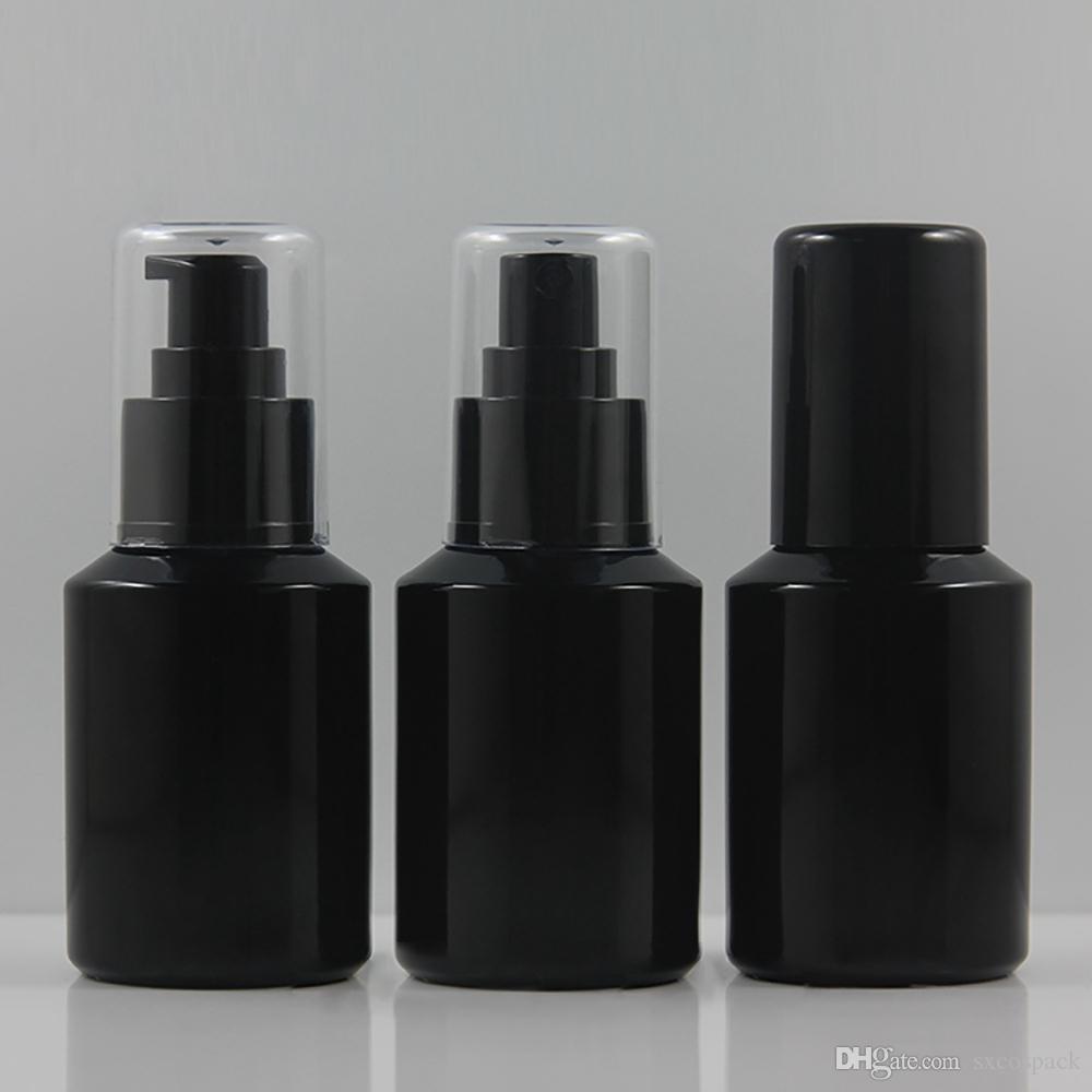 60ml Black Refillable Press Pump Glass Spray Bottle Liquid Container Perfume Atomizer Travel, Lotion Glass Bottle With Pump