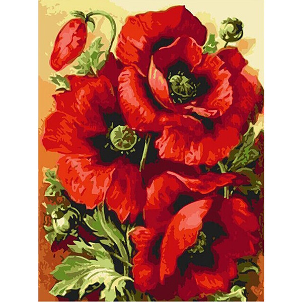 baisite diy framed oil painting by numbers flowers pictures canvas painting for living room wall art home decor y6082