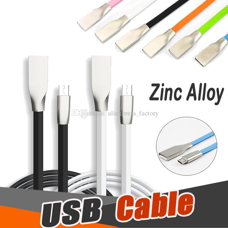 Zinc Alloy USB Cable 1M 3.3ft Shaped Rhombus TPE Cable Tangle High Speed Charger Cable Data Charging Micro Cord Adapter For Android Phone