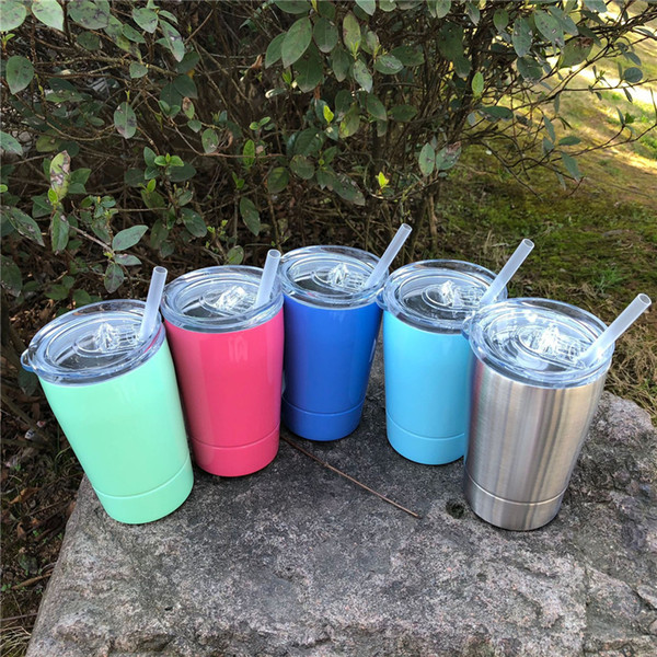 12oz stainless steel cup mug with straw and lids layer vacuum travel vehicle mugs drinkware snowman cups 5color.
