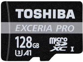 Toshiba EXCERIA PRO M402 - Flash-Speicherkarte (microSDXC-an-SD-Adapter inbegriffen) - 128GB - A1 / UHS-I U3 - microSDXC UHS-I (THN-M402S1280E2)