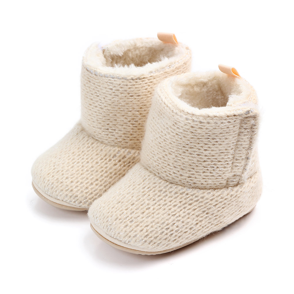 Baby / Toddler Solid Knitted Cotton Prewalker Boots