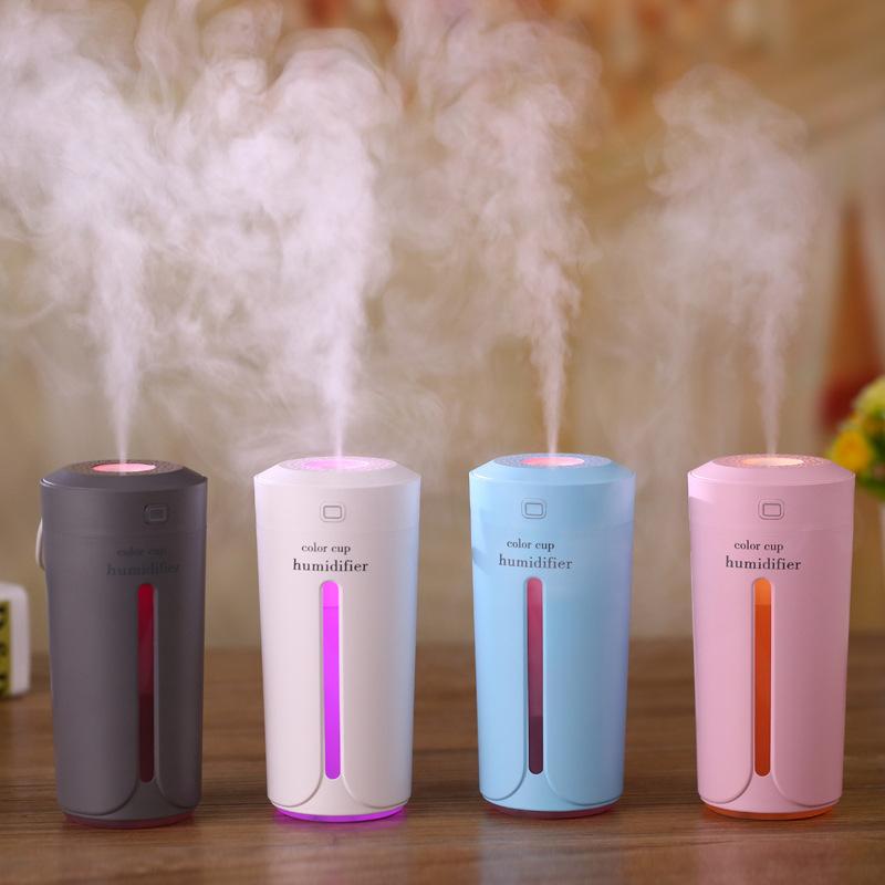 Ultrasonic Air Humidifier Essential Oil Diffuser With 7Color Lights Electric Aromatherapy USB Humidifier Car Air Freshener GGA1880
