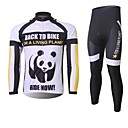 XINTOWN Men's Panda Quick Dry Moisture Absorption Long Sleeve Cycling Suit—WhiteBlack