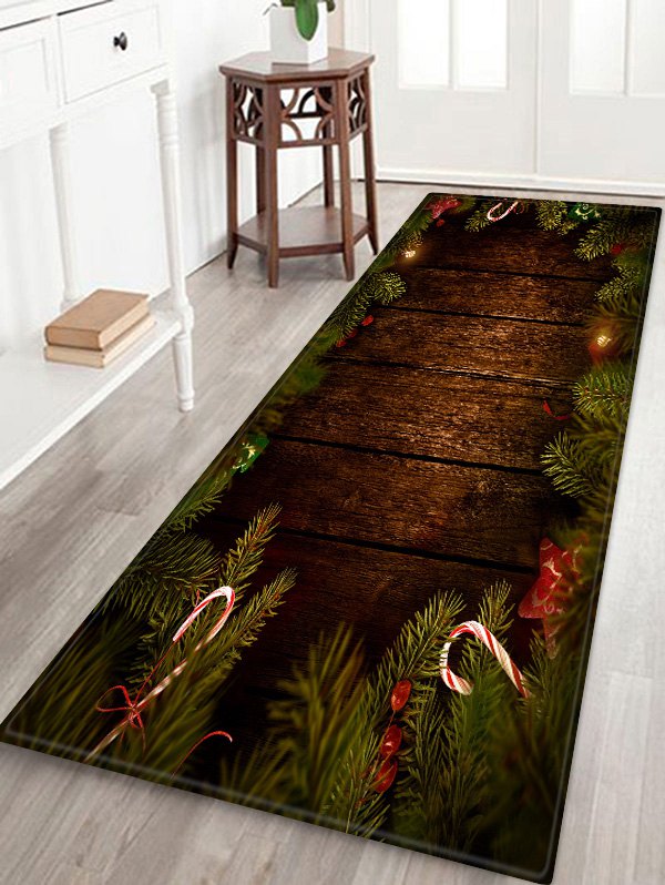 Christmas Tree Wood Pattern Anti-skid Area Rug