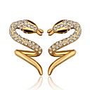 Fashion Snake Shaped Rhinestone Gold Plated Earrings