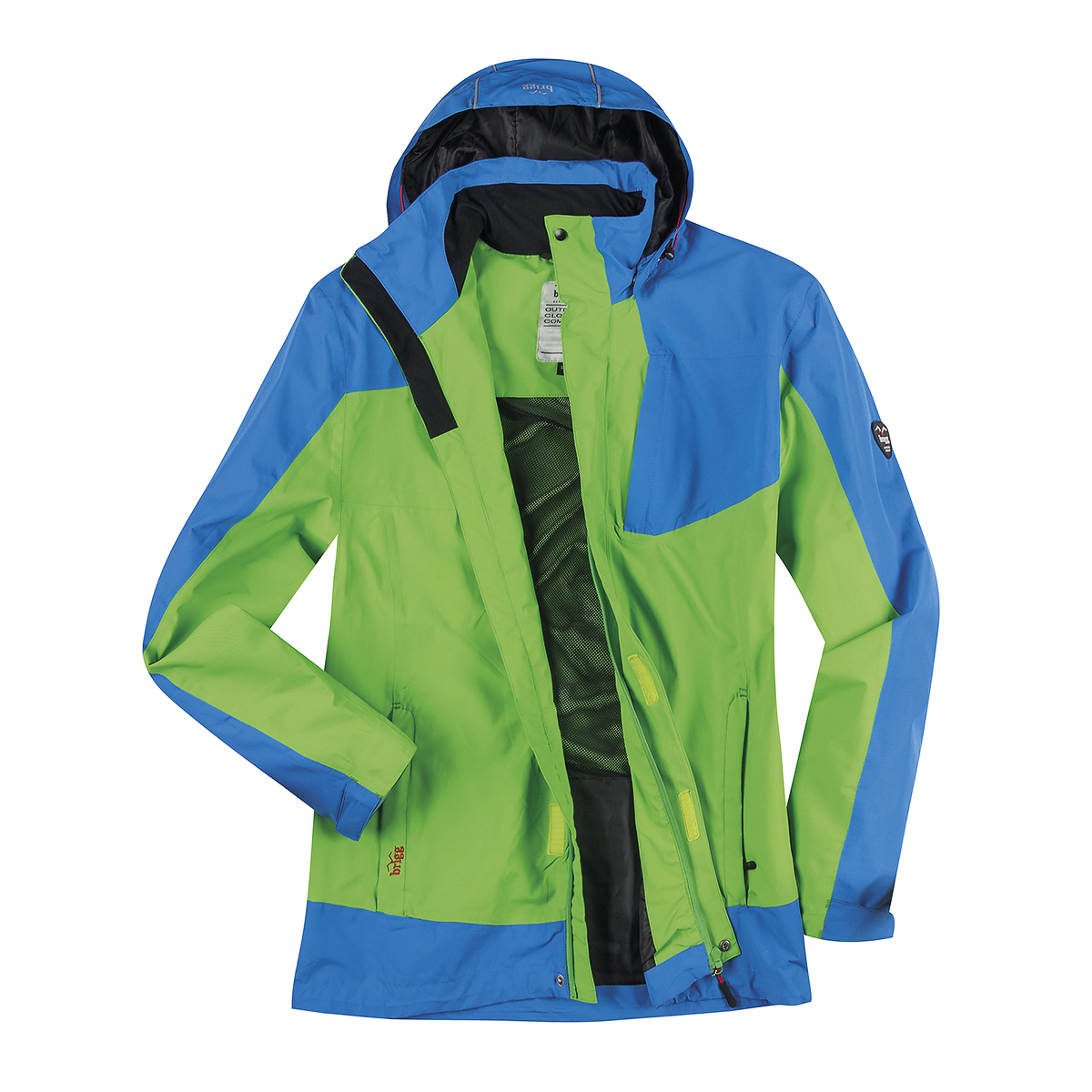 XXL Brigg leichte Funktionsjacke neongrün-royalblau