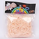 600PCS Color Of Skin Rainbow Loom Style Fun Loom Rubber Band(1Pack S Clip)
