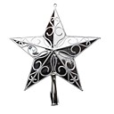 8 Inch Silver Plastic Star Christmas Tree Topper