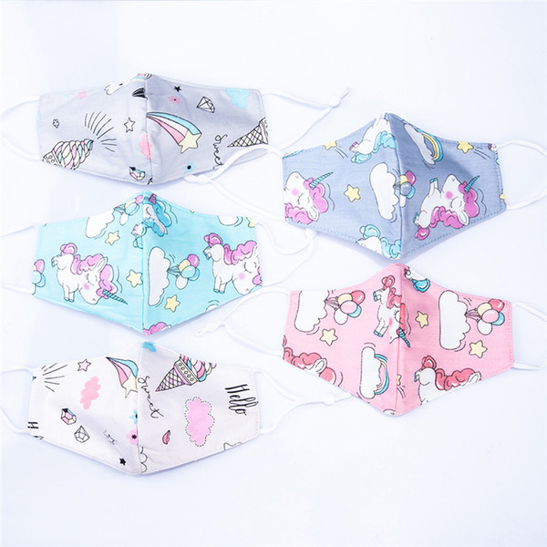 US STOCK! Designer Cotton Face Masks For Kids Washable Reusable Cloth Printed Face Masks Replaceable Daily Use, Can Customize Value fy0053
