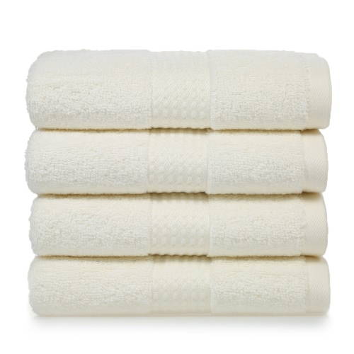 4pcs/set Multi-Purpose Cotton Soft Fast Absorbant Washing Towel Cleaning Wiping Cloth Washcloths Hand Towels for Home Hotel Kitchen Bathroom Toilet--White