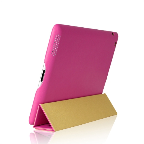 Smart Cover Protective Case magnetische stehen für neue iPad 4/3/2-Wake-Up/Sleep-Rose