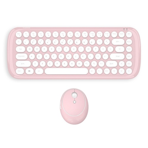 Mofii CANDY Tastatur Maus Combo Wireless 2.4G Pure Color 84-Tasten-Mini-Tastatur-Mausset mit kreisförmigen Punk-Tastenkappen