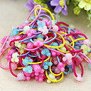 50pcs/pack de bandes en caoutchouc mignon cheveux pour les enfants (couleur aléatoire)