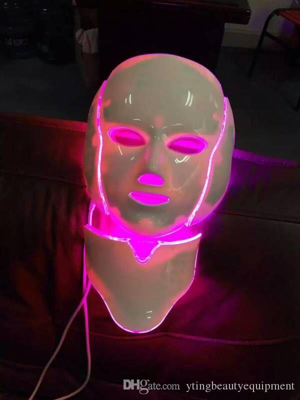 7 colors photon PDT led skin care facial mask blue green red light therapy beauty devices face neck mask