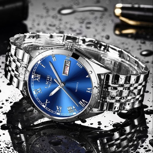 LIGE 9904 Quartz Montre Hommes Top Marque De Mode Chronographe Mâle En Acier Inoxydable Étanche D'affaires Hommes Montre-Bracelet Relogio Masculino