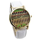 Women's Multicolor Print Bohemia Style PU Leather Band Analog Quartz Wrist Watch (Assorted color)