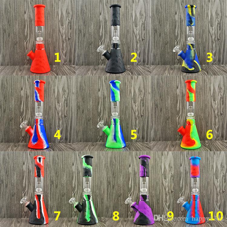 New beaker base water smoke Multi silicone pipe smoking vs glass bongs glass water pipe wax dab rig