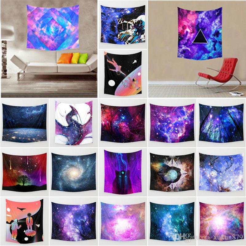 Galaxy Starry Sk Tapestry White Abstract Home Fashion Sofa Decoracion Polyester Boho Mur Indian Tapestry Wall Hanging 150x130cm