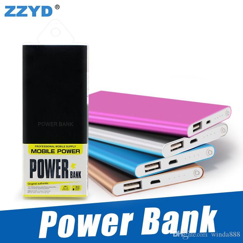 ZZYD 4000mAh Thin Slim USB Charger Powerbank Input Output 5V 1A Power Bank for Any Mobile Phone with retail package