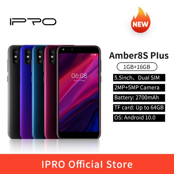 IPRO Amber8SPlus 5.5inch Smartphones 4G 2700mAh Dual SIM 1GB+16GB Andriod 10 EU Version New Custom Android Smart Phone Mobile Phones Cellphone