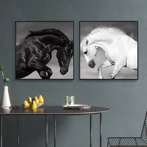RELIABLI ART Horse Animal Pictures Canvas Painting Wall Art For Living Room Home Decoration Black And White Posters And Prints