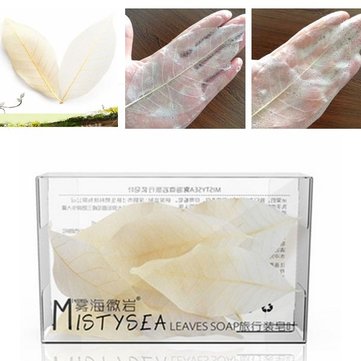 MISTYSEA Leaf Shape Soap Facial Cleanser Blackhead Acne Remover Oil Control Moisturing Travel Pack