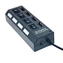 4 Ports USB 2.0 Hub High Speed 480 Mbps Power on/off Button Switch LED