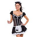 Sexy Girl Black Polyester Maid Uniform