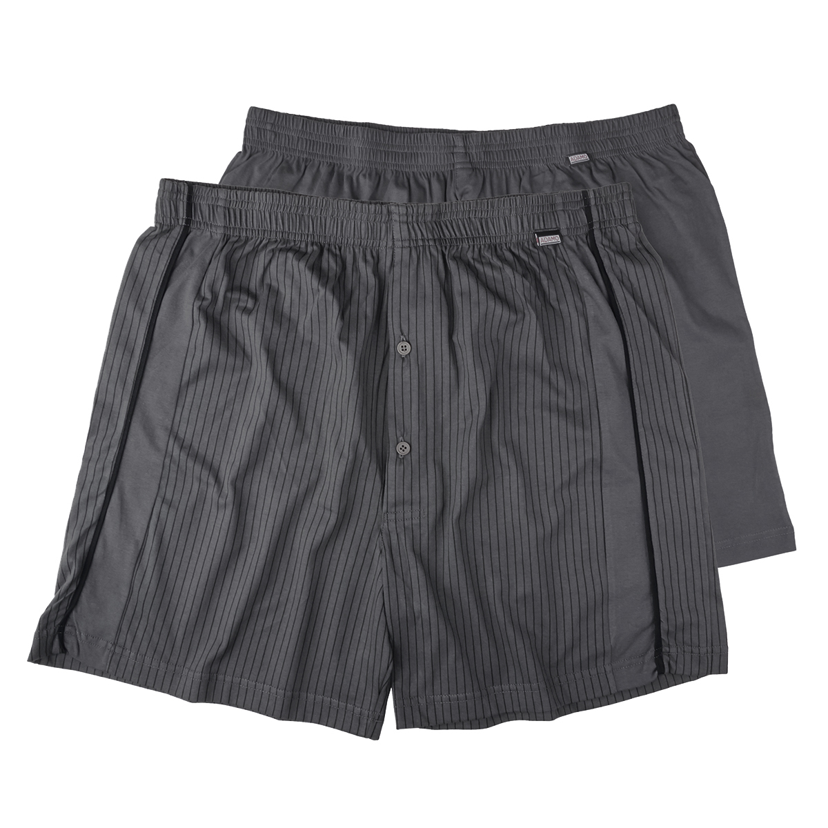 XXL Adamo 2er-Pack Boxershorts dunkelgrau uni/gestreift