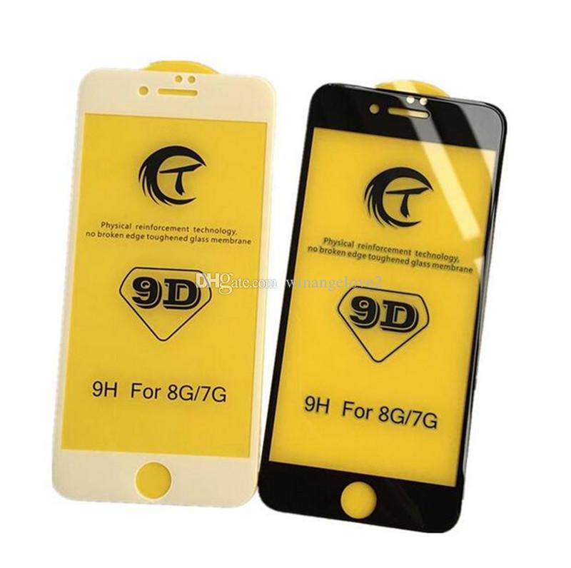 9D tempered glass For iPhone XS Max XR 5s 7 8 Plus Glass Screen Protector For iPhoneX 6s 6 Plus 9D Curved Edge