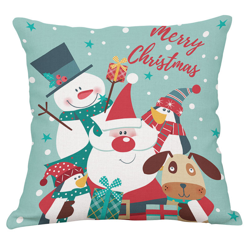 Christmas Cotton&Linen Blend Printed Pillowcase