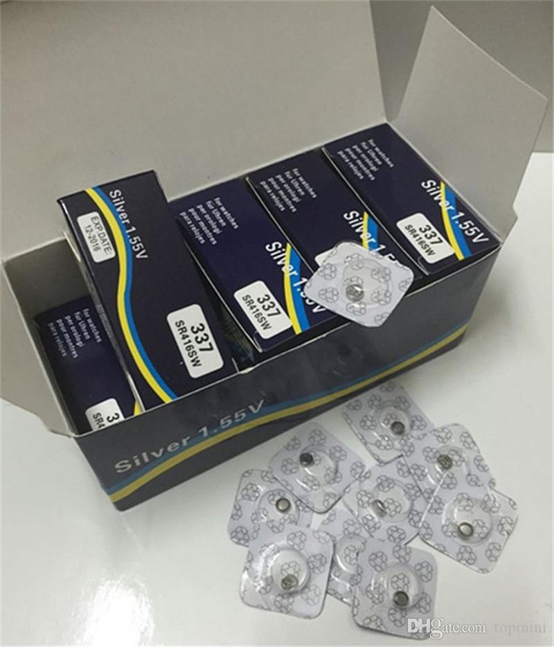 50pcs /lot 337 battery 1.55V Silver oxide SR416SW button cell batteries for wireless micro earpiece watch Electric Product