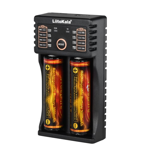 Liitokala Lii-202 Chargeur de batterie intelligent pour batteries rechargeables au lithium NiMH de 1,2V / 3.7V / 3.2V / 3.85V AA / AAA 18650/18490/18350/16340/14500/10440