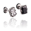 Lureme 316L Surgical Titanium Steel Zircon Geometric Single Stud Earrings (Random Color)