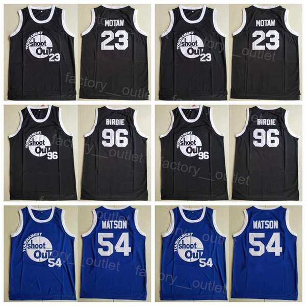 Men Movies Tournament Shoot Out Basketball 96 Birdie Tupac Jersey 23 Motaw Wood 54 Kyle Watson Duane Above The Rim Costume Double Team Blue Black Color For Sport Fans