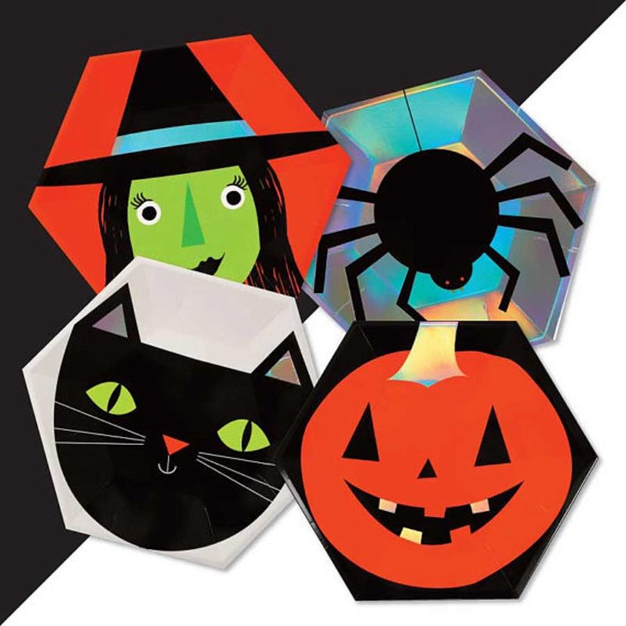 Halloween Paper Dinner Plate Creative Christmas Party Witch Series Disk Disposable Party Supplies Paper Tableware TA-TA1867