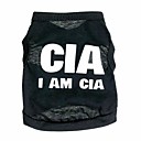 Cool CIA Pattern 100% Cotton Vest for Pets Dogs (Black  Assorted Sizes)