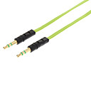 YG-35 3.5mm mâle à connexion audio masculin câble plat (vert et noir, 1M)