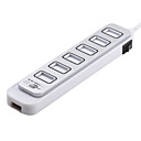 7-Port High-Speed USB 2.0 Hub with Switch (Silver)
