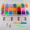 Rainbow Loom Style Kit for DIY Bracelet(2100PCS Rubber Bands4 Package Clips1 Loom Board3 Hook1 Box)