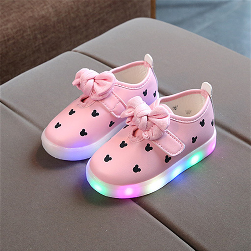 Baby / Toddler Girl Bowknot Decor LED Board Shoes