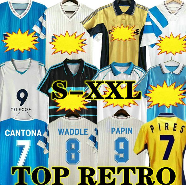 BOLI 1990 Waddle Retro HOME Soccer Jersey 05 06 91 92 93 98 99 Olympique de Marseille AWAY Cantona Papin Cantona DESAILLY classic return football shirt