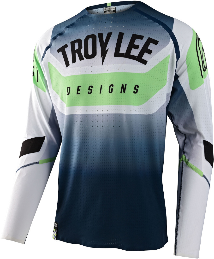Troy Lee Designs Sprint Ultra Arc Bicycle Jersey, white-blue, Size L, white-blue, Size L
